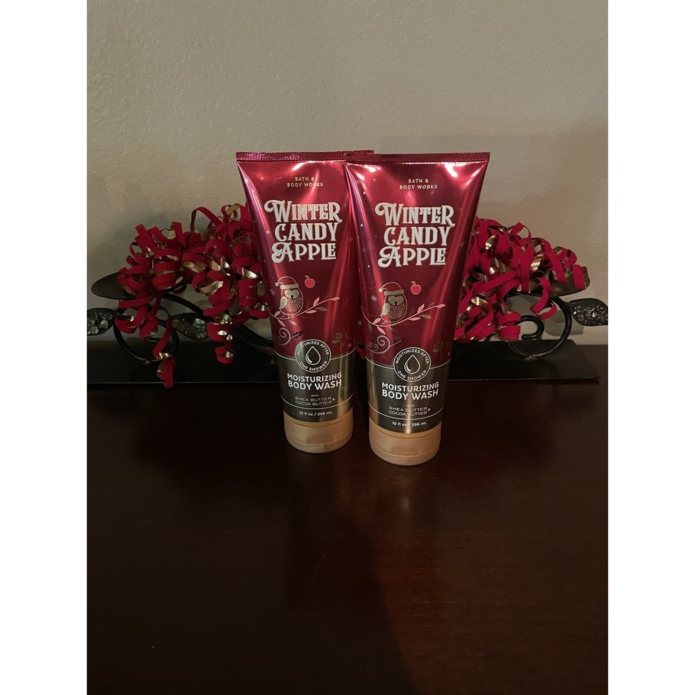 2 Bath & Body Works Christmas Winter Candy Apple Body Wash